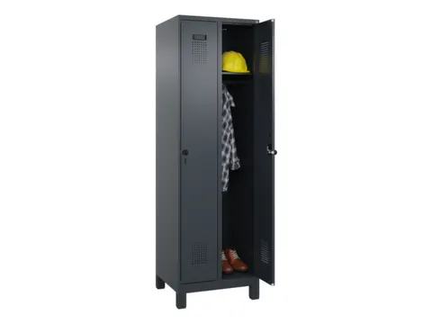 locker,HxBxD 1950x600x500mm,2vak,vak B 300mm,draaigrendel,voeten