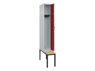 locker met bank,HxBxD 2120x300x815mm,1vak,vak B 300mm,draaigrendel - 2