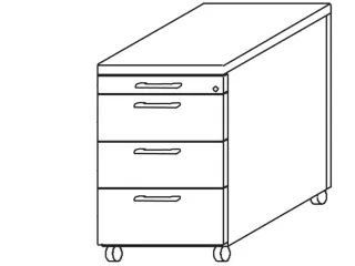 Mobiel Ladeblok 570X430X800Mm Centr. Vergrendeling Rollen Onyxgrijs - 1
