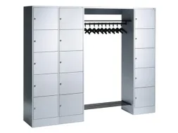 locker met kapstok,HxBxD 1950x2760x480mm,romp RAL7035,front RAL7035