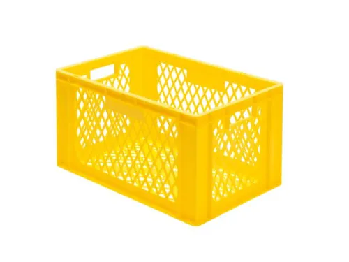 Euronorm-stapelbak 61l 320x600x400mm Wanden/bodem Opengewerkt Geel