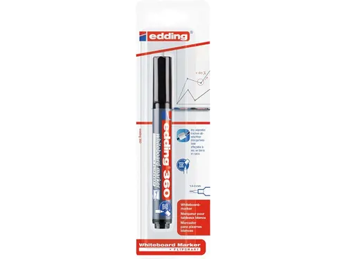 Whiteboardmarker edding 360 rond 1.5-3mm zwart blister