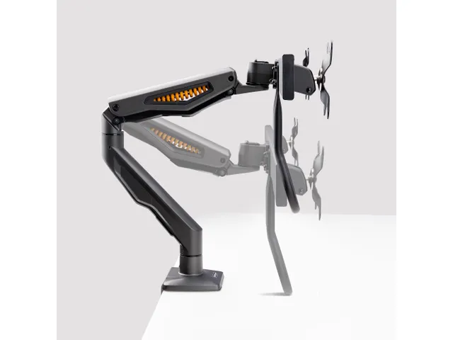 Bras de bureau double écran jusqu'à 27 Inch Avecc barre transversale