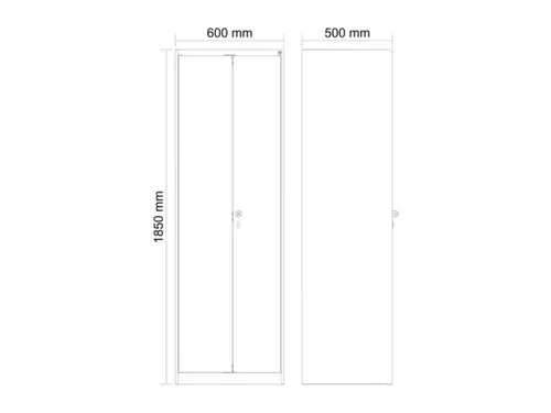 locker voor scheiding van kleding,HxBxD 1850x600x500mm,2vak