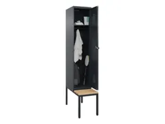 locker met bank,HxBxD 2120x400x815mm,1vak,vak B 400mm,draaigrendel