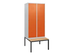 locker met bank,HxBxD 1950x800x815mm,2vak,vak B 400mm,cil.-slot