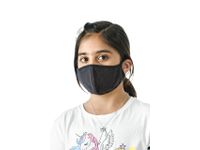 Mondkapje wasbaar kids effen zwart blister à 5 stuks