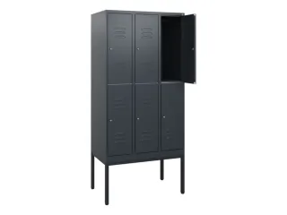 dubbeldekse locker,HxBxD 1950x900x500mm,3x2vak.,vak B 300mm,cil.-slot - 2