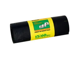 Vuilniszak Komo 60 Liter Met Trekband 15 Per Rol Grijs
