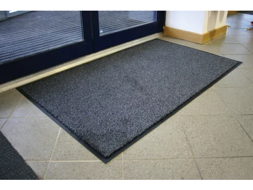 schoonloopmat,HxLxB 9x850x600mm,moeilijk ontvlambaar,nylon,zwart/staal