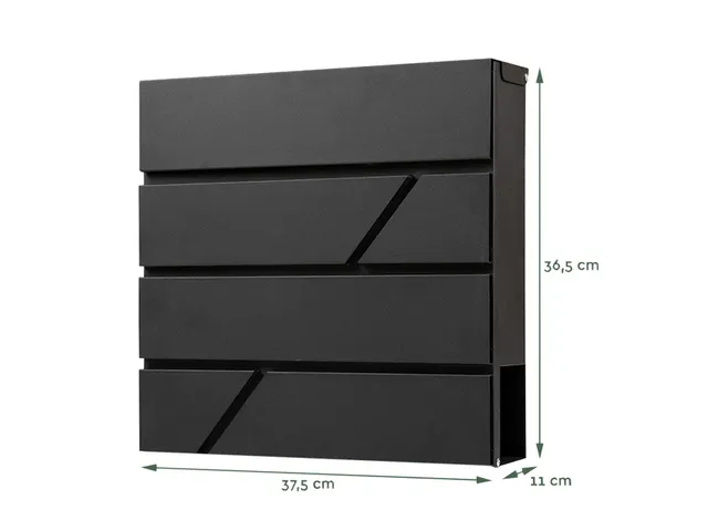 Brievenbus BRASQ PB200 Deluxe wand zwart