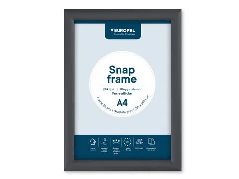 Easy-Click Kliklijst Europel A4 25mm aluminium Grafietgrijs