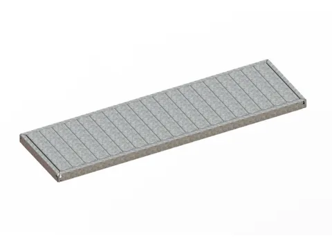 legbord van plaatstaal,v. breedvakstelling,BxD 2000x600mm,vakl. 500kg