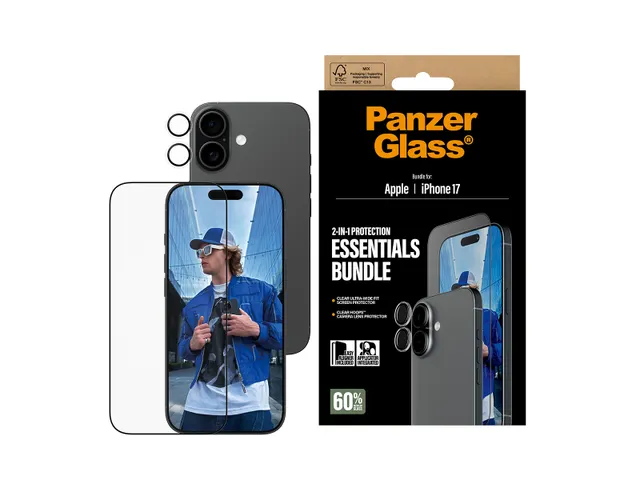 PanzerGlass 2-in-1 Essentials Bundle iPhone 17, Apple, Apple - iPho