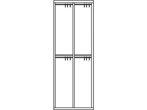 banklocker,dubbeldeks,HxBxD 2150x800x800mm,RAL7035,front RAL7016