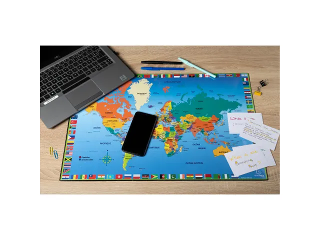 Onderlegger PVC 37,5x57,5cm wereld