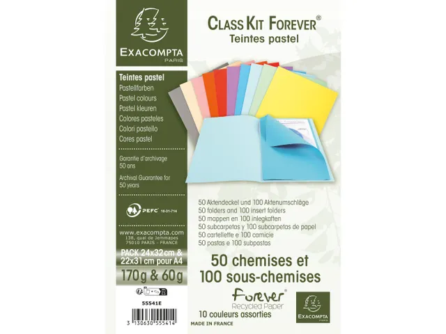 Klassementskit CLASS'KIT Forever 100% gerecycleerd 50 dossiermappen
