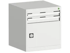 ladekast HxBxD 700x650x525mm 2laden RAL7035 front RAL7035