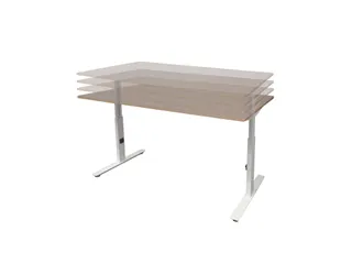 Bureau Linesto Plus Hoogte instelbaar 180x80cm Krijtwit, T-poot Zwart - 4
