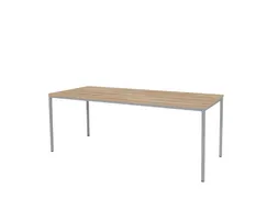 Domino Basic Tafel Vaste Hoogte 200x80 honey castello alu 4-poots