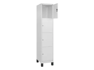 lockerkast,HxBxD 1950x400x500mm,1x4vakken,vak B 400mm,cil.-slot,voeten - 1