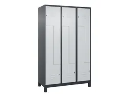Z-garderobekast,HxBxD 1950x1200x500mm,vak B 200/400mm,cil.-slot,voeten