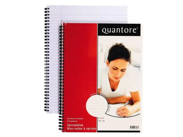 Spiraalblok Quantore A4 lijn spiraal 100vel 70gr