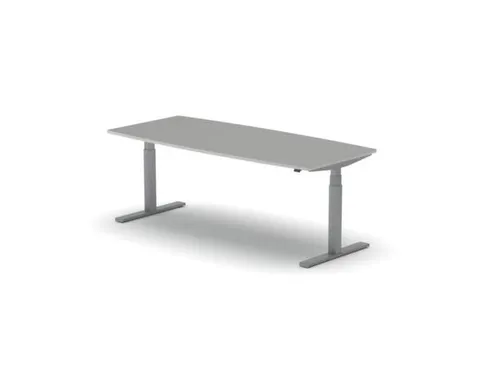 Elektrisch ihv Vergadertafel Vatvorm 2000x800mm Alu + Grijs Blad