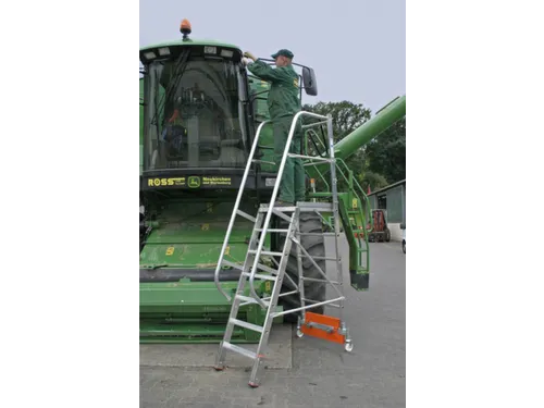 verrijdbare treden-platformladder,eenzijdig,7trede(n),stand H 1,65m
