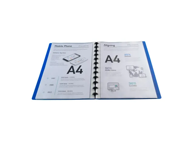 Showalbum PP ring 30 tas A4 blauw