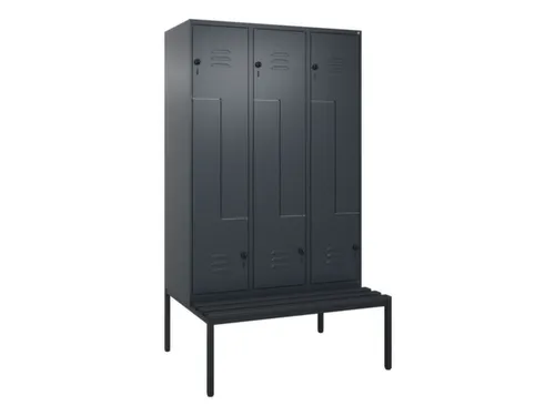 Z-garderobekast,HxBxD 2120x1200x815mm,6vak,vak B 400mm,draaigrendel