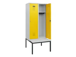 locker met bank,HxBxD 1950x800x815mm,2vak,vak B 400mm,cilinderslot