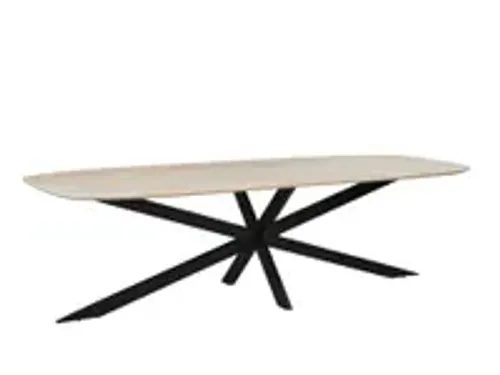 OUTLET Vergadertafel Harper Deens Ovaal 200x100cm Naturel blad met Spi