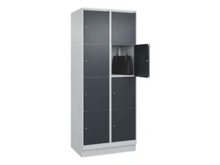 lockerkast,HxBxD 1950x800x500mm,2x4vakken,vak B 400mm,cil.-slot,sokkel - 1