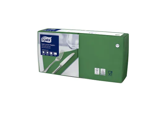 Tork 477413 Soft Lunchservet Advanced Donkergroen 33x33cm