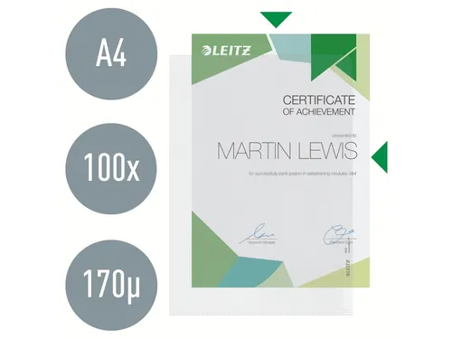 Insteekmap L-map Leitz 4060 Premium A4 0.11mm Pp Extra Sterk Generfd