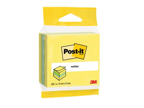 Memoblok 3M Post-it 2012L 51x51mm kubus ass kleur 400 vel