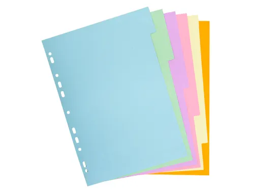 Tabblad karton 180g Forever 6-delig A4 Pastel Assorti