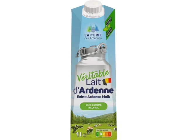 Laiterie des Ardennes véritable lait d'Ardenne, lait demi écrèmé,