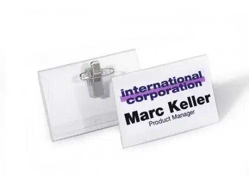 Badge 8157 Congresspeld Met Combiklem, 40x75mm