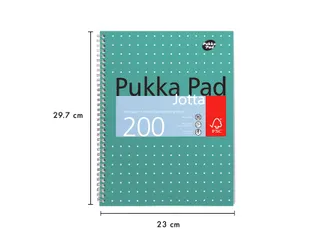 Collegeblok Pukka Pad Jotta A4 lijn 4-gaats 200 pagina's 80gr groen - 4