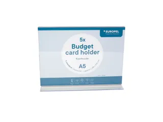 Kaarthouder Budget T-Standaard A5 1,5 Mm Liggend Acryl set van 5 stuks - 2