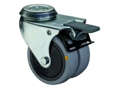 zwenkwiel,draagverm. 80kg,rubber-banden,ØxB 75x24mm,kogellager