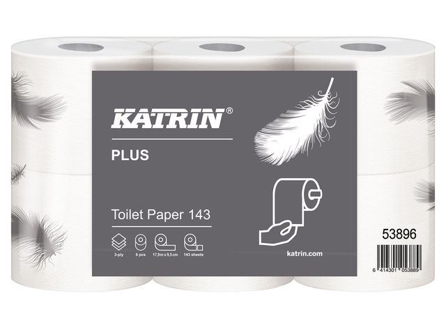 Toiletpapier Katrin 53896 Plus 143vel 3laags 48rollen | ToiletHygieneShop.nl