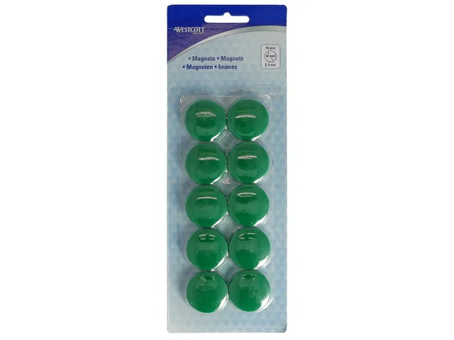 Aimant Westcott Ø 30x82mm 900g Vert set 10 pièces