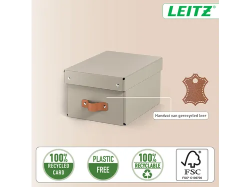 Leitz Puro Opbergdoos met deksel klein 7L set van 2 beige
