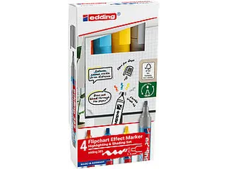 Edding 385 Flipchart effect marker Assorti 4 stuks - 1