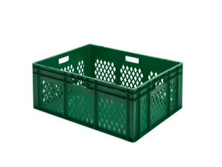 Euronorm Stapelkrat 320x800x600mm 127liter Groen Wanden Opengewerkt - 1