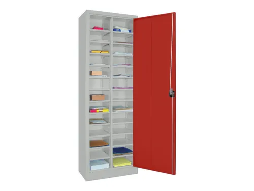 Postsorteerkast Met Deuren 1950x640x400mm 2x13 Ral7035 Front Ral3000