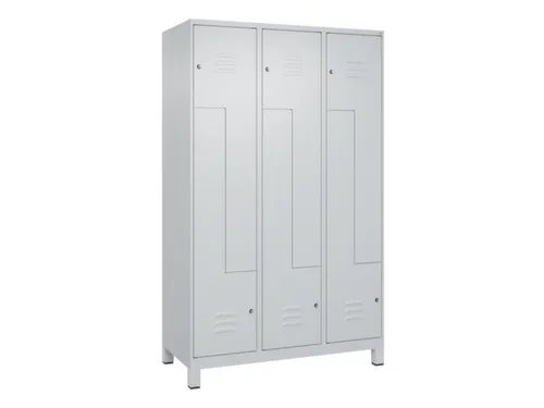 Z-garderobekast,HxBxD 1950x1200x500mm,vak B 200/400mm,cil.-slot,voeten